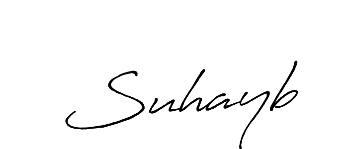 How to make  Suhayb name signature. Use Antro_Vectra_Bolder style for creating short signs online. This is the latest handwritten sign.  Suhayb signature style 7 images and pictures png