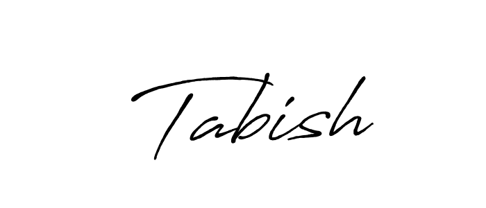 Use a signature maker to create a handwritten signature online. With this signature software, you can design (Antro_Vectra_Bolder) your own signature for name  Tabish.  Tabish signature style 7 images and pictures png