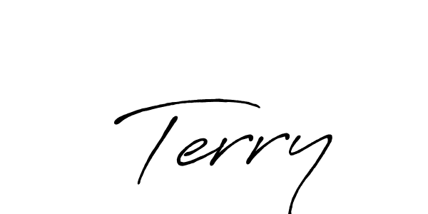 Use a signature maker to create a handwritten signature online. With this signature software, you can design (Antro_Vectra_Bolder) your own signature for name  Terry.  Terry signature style 7 images and pictures png