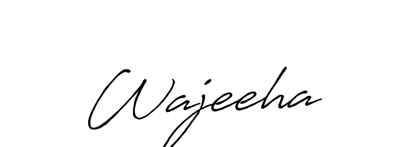 Create a beautiful signature design for name  Wajeeha. With this signature (Antro_Vectra_Bolder) fonts, you can make a handwritten signature for free.  Wajeeha signature style 7 images and pictures png