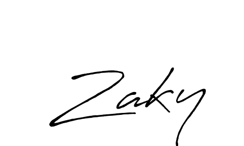 Design your own signature with our free online signature maker. With this signature software, you can create a handwritten (Antro_Vectra_Bolder) signature for name  Zaky.  Zaky signature style 7 images and pictures png