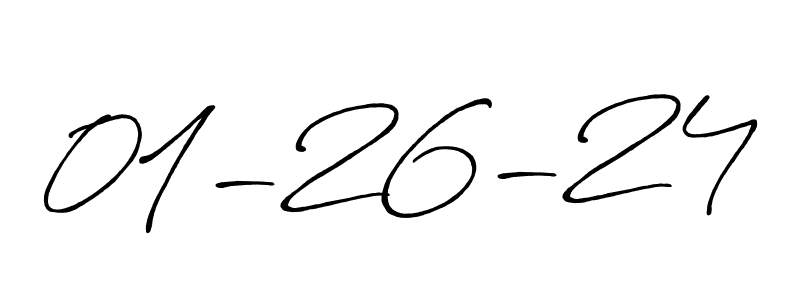 The best way (Antro_Vectra_Bolder) to make a short signature is to pick only two or three words in your name. The name 01-26-24 include a total of six letters. For converting this name. 01-26-24 signature style 7 images and pictures png