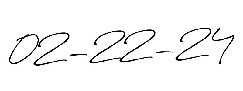 The best way (Antro_Vectra_Bolder) to make a short signature is to pick only two or three words in your name. The name 02-22-24 include a total of six letters. For converting this name. 02-22-24 signature style 7 images and pictures png