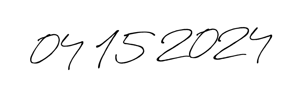 The best way (Antro_Vectra_Bolder) to make a short signature is to pick only two or three words in your name. The name 04 15 2024 include a total of six letters. For converting this name. 04 15 2024 signature style 7 images and pictures png