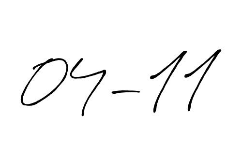 The best way (Antro_Vectra_Bolder) to make a short signature is to pick only two or three words in your name. The name 04-11 include a total of six letters. For converting this name. 04-11 signature style 7 images and pictures png