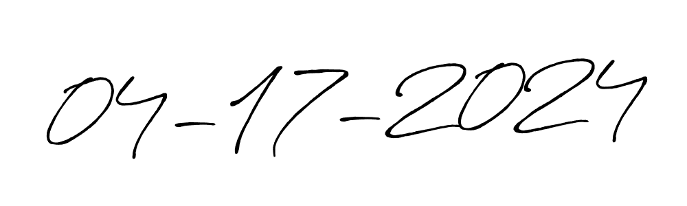 The best way (Antro_Vectra_Bolder) to make a short signature is to pick only two or three words in your name. The name 04-17-2024 include a total of six letters. For converting this name. 04-17-2024 signature style 7 images and pictures png