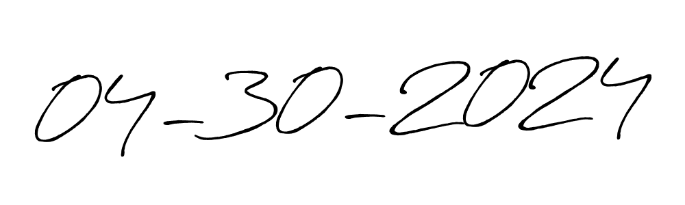 The best way (Antro_Vectra_Bolder) to make a short signature is to pick only two or three words in your name. The name 04-30-2024 include a total of six letters. For converting this name. 04-30-2024 signature style 7 images and pictures png