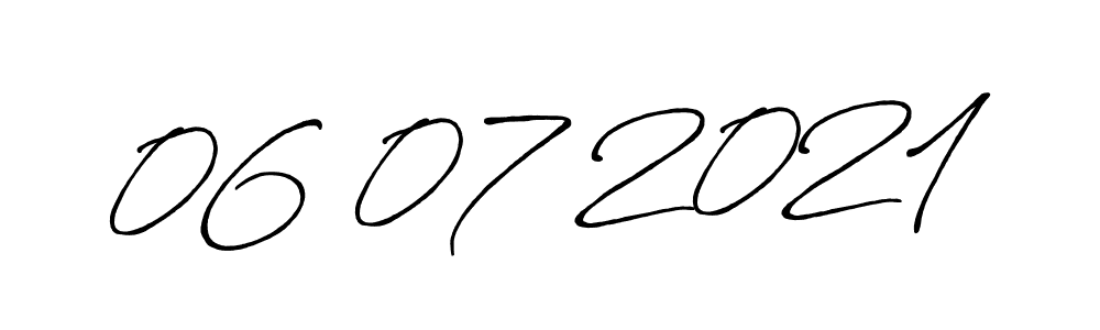 The best way (Antro_Vectra_Bolder) to make a short signature is to pick only two or three words in your name. The name 06 07 2021 include a total of six letters. For converting this name. 06 07 2021 signature style 7 images and pictures png