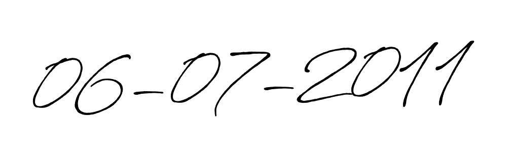 The best way (Antro_Vectra_Bolder) to make a short signature is to pick only two or three words in your name. The name 06-07-2011 include a total of six letters. For converting this name. 06-07-2011 signature style 7 images and pictures png
