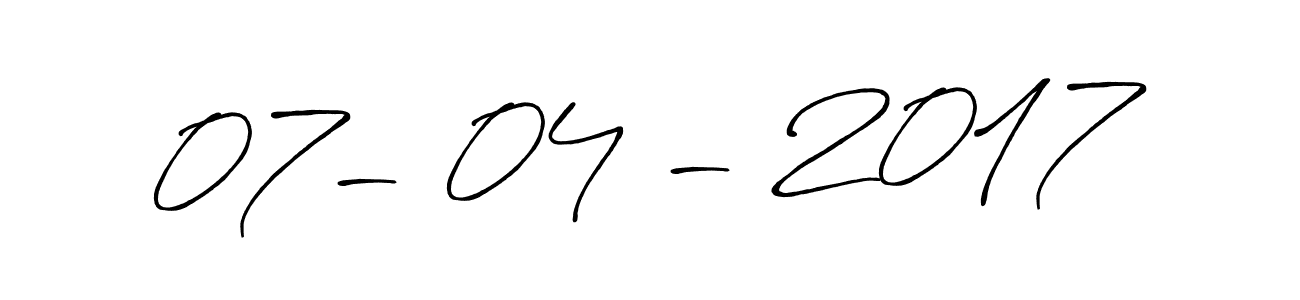 Also we have 07- 04 - 2017 name is the best signature style. Create professional handwritten signature collection using Antro_Vectra_Bolder autograph style. 07- 04 - 2017 signature style 7 images and pictures png