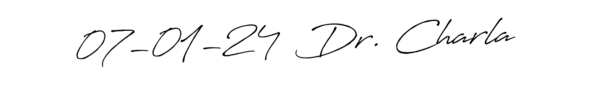 Create a beautiful signature design for name 07-01-24  Dr. Charla. With this signature (Antro_Vectra_Bolder) fonts, you can make a handwritten signature for free. 07-01-24  Dr. Charla signature style 7 images and pictures png