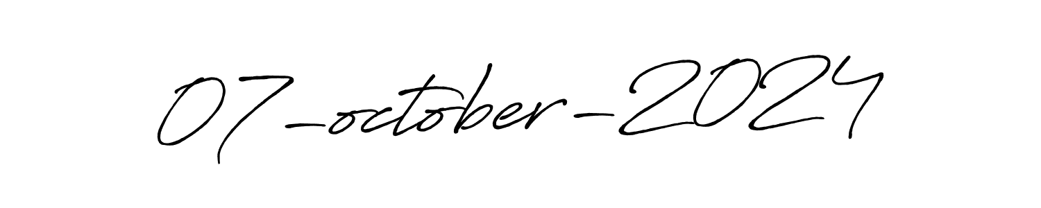 The best way (Antro_Vectra_Bolder) to make a short signature is to pick only two or three words in your name. The name 07-october-2024 include a total of six letters. For converting this name. 07-october-2024 signature style 7 images and pictures png