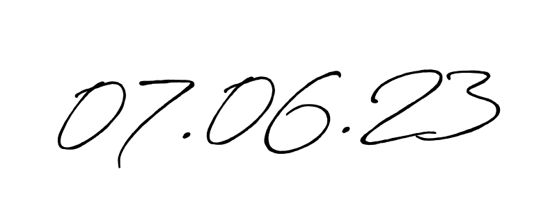 The best way (Antro_Vectra_Bolder) to make a short signature is to pick only two or three words in your name. The name 07.06.23 include a total of six letters. For converting this name. 07.06.23 signature style 7 images and pictures png