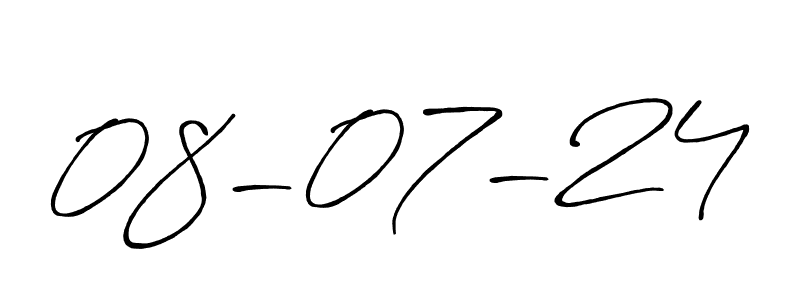 Make a beautiful signature design for name 08-07-24. With this signature (Antro_Vectra_Bolder) style, you can create a handwritten signature for free. 08-07-24 signature style 7 images and pictures png
