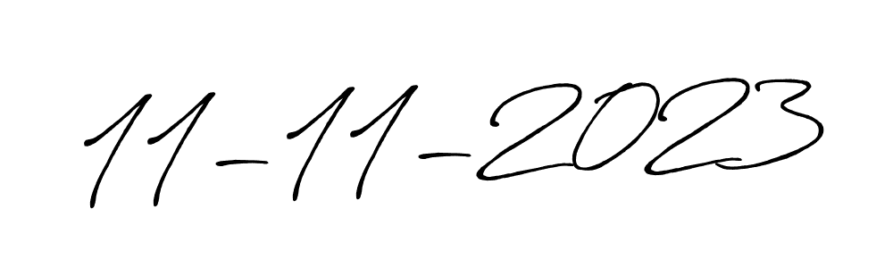 The best way (Antro_Vectra_Bolder) to make a short signature is to pick only two or three words in your name. The name 11-11-2023 include a total of six letters. For converting this name. 11-11-2023 signature style 7 images and pictures png