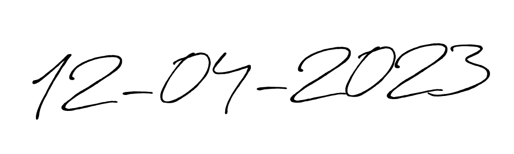 The best way (Antro_Vectra_Bolder) to make a short signature is to pick only two or three words in your name. The name 12-04-2023 include a total of six letters. For converting this name. 12-04-2023 signature style 7 images and pictures png