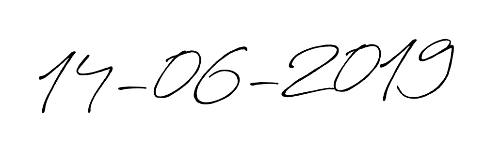 Create a beautiful signature design for name 14-06-2019. With this signature (Antro_Vectra_Bolder) fonts, you can make a handwritten signature for free. 14-06-2019 signature style 7 images and pictures png