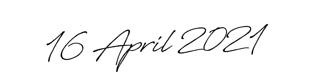 Use a signature maker to create a handwritten signature online. With this signature software, you can design (Antro_Vectra_Bolder) your own signature for name 16 April 2021. 16 April 2021 signature style 7 images and pictures png