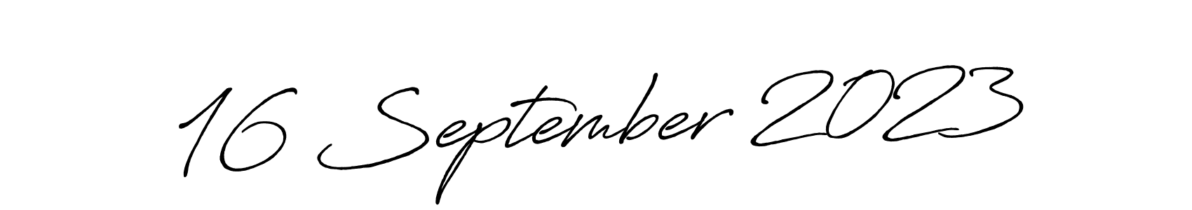 Design your own signature with our free online signature maker. With this signature software, you can create a handwritten (Antro_Vectra_Bolder) signature for name 16 September 2023. 16 September 2023 signature style 7 images and pictures png