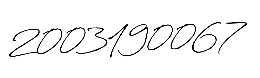 if you are searching for the best signature style for your name 2003190067. so please give up your signature search. here we have designed multiple signature styles  using Antro_Vectra_Bolder. 2003190067 signature style 7 images and pictures png