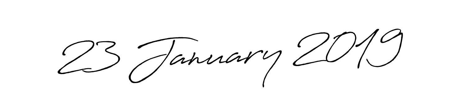 Use a signature maker to create a handwritten signature online. With this signature software, you can design (Antro_Vectra_Bolder) your own signature for name 23 January 2019. 23 January 2019 signature style 7 images and pictures png