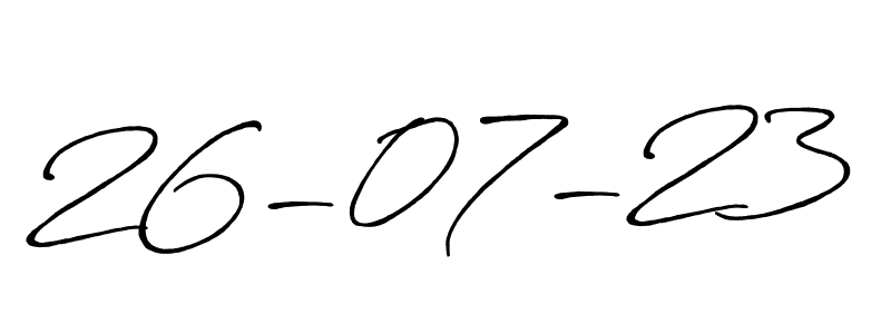 How to make 26-07-23 name signature. Use Antro_Vectra_Bolder style for creating short signs online. This is the latest handwritten sign. 26-07-23 signature style 7 images and pictures png