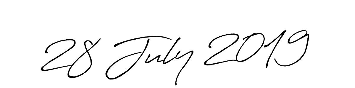 How to make 28 July 2019 name signature. Use Antro_Vectra_Bolder style for creating short signs online. This is the latest handwritten sign. 28 July 2019 signature style 7 images and pictures png