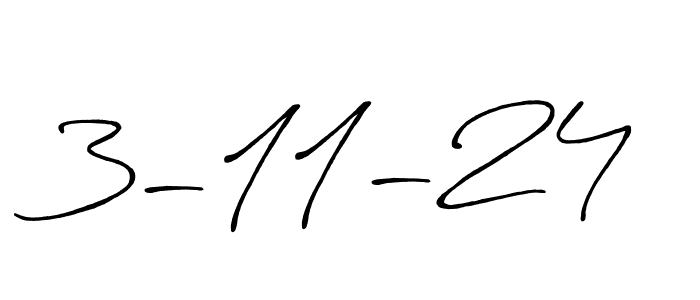 Design your own signature with our free online signature maker. With this signature software, you can create a handwritten (Antro_Vectra_Bolder) signature for name 3-11-24. 3-11-24 signature style 7 images and pictures png