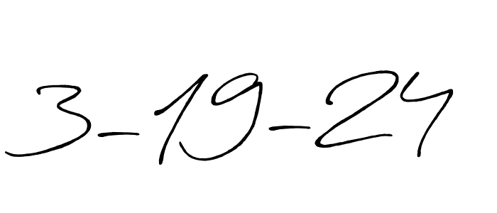 The best way (Antro_Vectra_Bolder) to make a short signature is to pick only two or three words in your name. The name 3-19-24 include a total of six letters. For converting this name. 3-19-24 signature style 7 images and pictures png