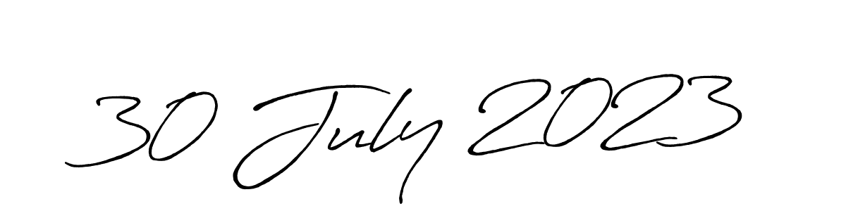 The best way (Antro_Vectra_Bolder) to make a short signature is to pick only two or three words in your name. The name 30 July 2023 include a total of six letters. For converting this name. 30 July 2023 signature style 7 images and pictures png