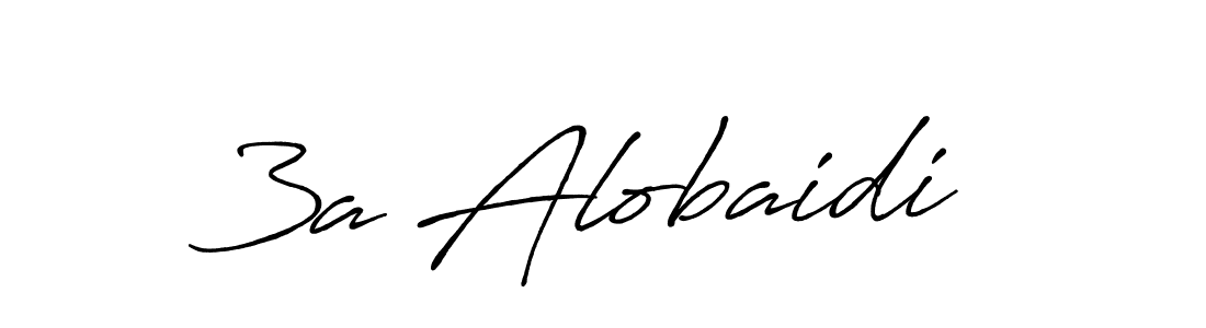 How to make 3a Alobaidi name signature. Use Antro_Vectra_Bolder style for creating short signs online. This is the latest handwritten sign. 3a Alobaidi signature style 7 images and pictures png