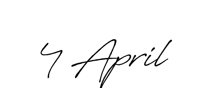 Also You can easily find your signature by using the search form. We will create 4 April name handwritten signature images for you free of cost using Antro_Vectra_Bolder sign style. 4 April signature style 7 images and pictures png