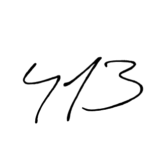 Design your own signature with our free online signature maker. With this signature software, you can create a handwritten (Antro_Vectra_Bolder) signature for name 413. 413 signature style 7 images and pictures png