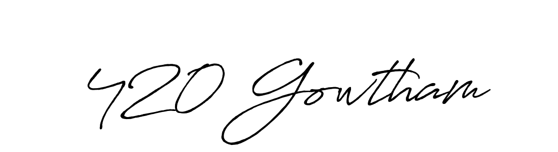 Antro_Vectra_Bolder is a professional signature style that is perfect for those who want to add a touch of class to their signature. It is also a great choice for those who want to make their signature more unique. Get 420 Gowtham name to fancy signature for free. 420 Gowtham signature style 7 images and pictures png