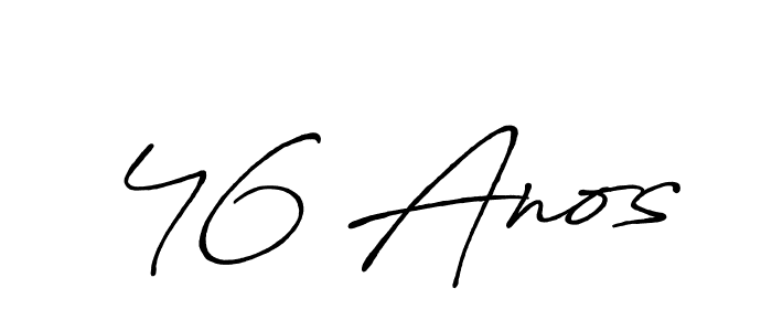 Use a signature maker to create a handwritten signature online. With this signature software, you can design (Antro_Vectra_Bolder) your own signature for name 46 Anos. 46 Anos signature style 7 images and pictures png