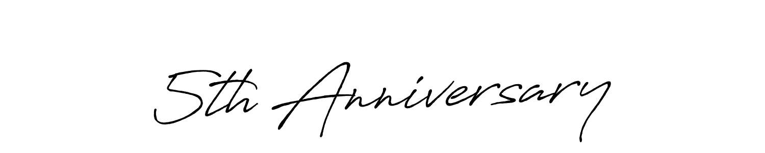 if you are searching for the best signature style for your name 5th Anniversary. so please give up your signature search. here we have designed multiple signature styles  using Antro_Vectra_Bolder. 5th Anniversary signature style 7 images and pictures png