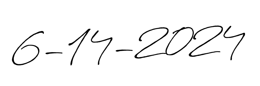 The best way (Antro_Vectra_Bolder) to make a short signature is to pick only two or three words in your name. The name 6-14-2024 include a total of six letters. For converting this name. 6-14-2024 signature style 7 images and pictures png