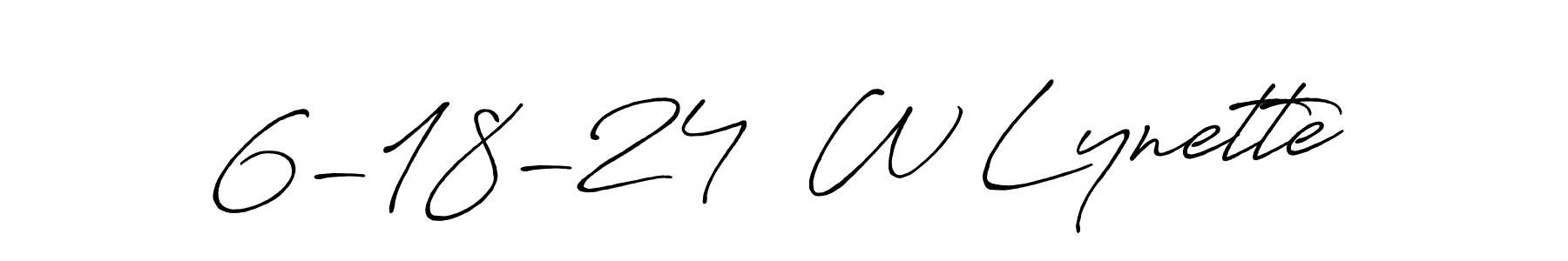 How to make 6-18-24  W Lynette name signature. Use Antro_Vectra_Bolder style for creating short signs online. This is the latest handwritten sign. 6-18-24  W Lynette signature style 7 images and pictures png