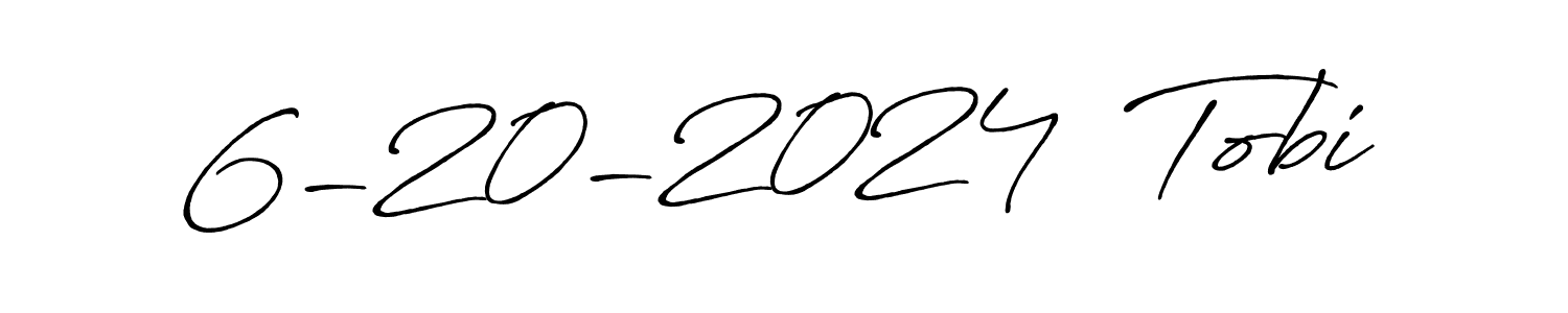The best way (Antro_Vectra_Bolder) to make a short signature is to pick only two or three words in your name. The name 6-20-2024  Tobi include a total of six letters. For converting this name. 6-20-2024  Tobi signature style 7 images and pictures png