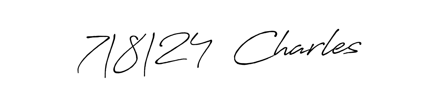 How to make 7|8|24  Charles name signature. Use Antro_Vectra_Bolder style for creating short signs online. This is the latest handwritten sign. 7|8|24  Charles signature style 7 images and pictures png