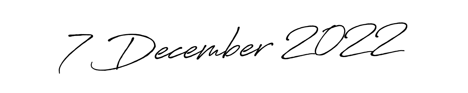 How to make 7 December 2022 name signature. Use Antro_Vectra_Bolder style for creating short signs online. This is the latest handwritten sign. 7 December 2022 signature style 7 images and pictures png