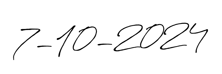 The best way (Antro_Vectra_Bolder) to make a short signature is to pick only two or three words in your name. The name 7-10-2024 include a total of six letters. For converting this name. 7-10-2024 signature style 7 images and pictures png