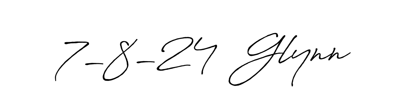 Use a signature maker to create a handwritten signature online. With this signature software, you can design (Antro_Vectra_Bolder) your own signature for name 7-8-24  Glynn. 7-8-24  Glynn signature style 7 images and pictures png