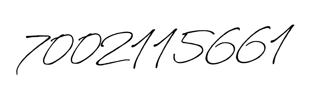 Use a signature maker to create a handwritten signature online. With this signature software, you can design (Antro_Vectra_Bolder) your own signature for name 7002115661. 7002115661 signature style 7 images and pictures png