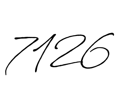 The best way (Antro_Vectra_Bolder) to make a short signature is to pick only two or three words in your name. The name 7126 include a total of six letters. For converting this name. 7126 signature style 7 images and pictures png