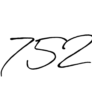 Make a beautiful signature design for name 752. With this signature (Antro_Vectra_Bolder) style, you can create a handwritten signature for free. 752 signature style 7 images and pictures png