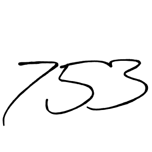The best way (Antro_Vectra_Bolder) to make a short signature is to pick only two or three words in your name. The name 753 include a total of six letters. For converting this name. 753 signature style 7 images and pictures png