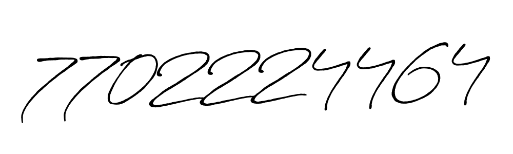 The best way (Antro_Vectra_Bolder) to make a short signature is to pick only two or three words in your name. The name 7702224464 include a total of six letters. For converting this name. 7702224464 signature style 7 images and pictures png