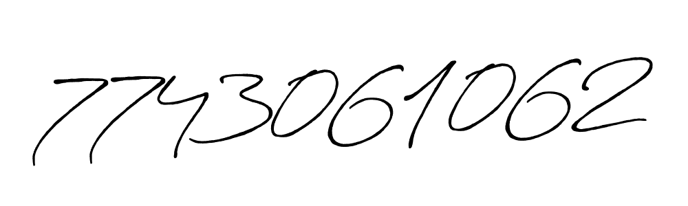 This is the best signature style for the 7743061062 name. Also you like these signature font (Antro_Vectra_Bolder). Mix name signature. 7743061062 signature style 7 images and pictures png