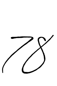 How to make 78 signature? Antro_Vectra_Bolder is a professional autograph style. Create handwritten signature for 78 name. 78 signature style 7 images and pictures png